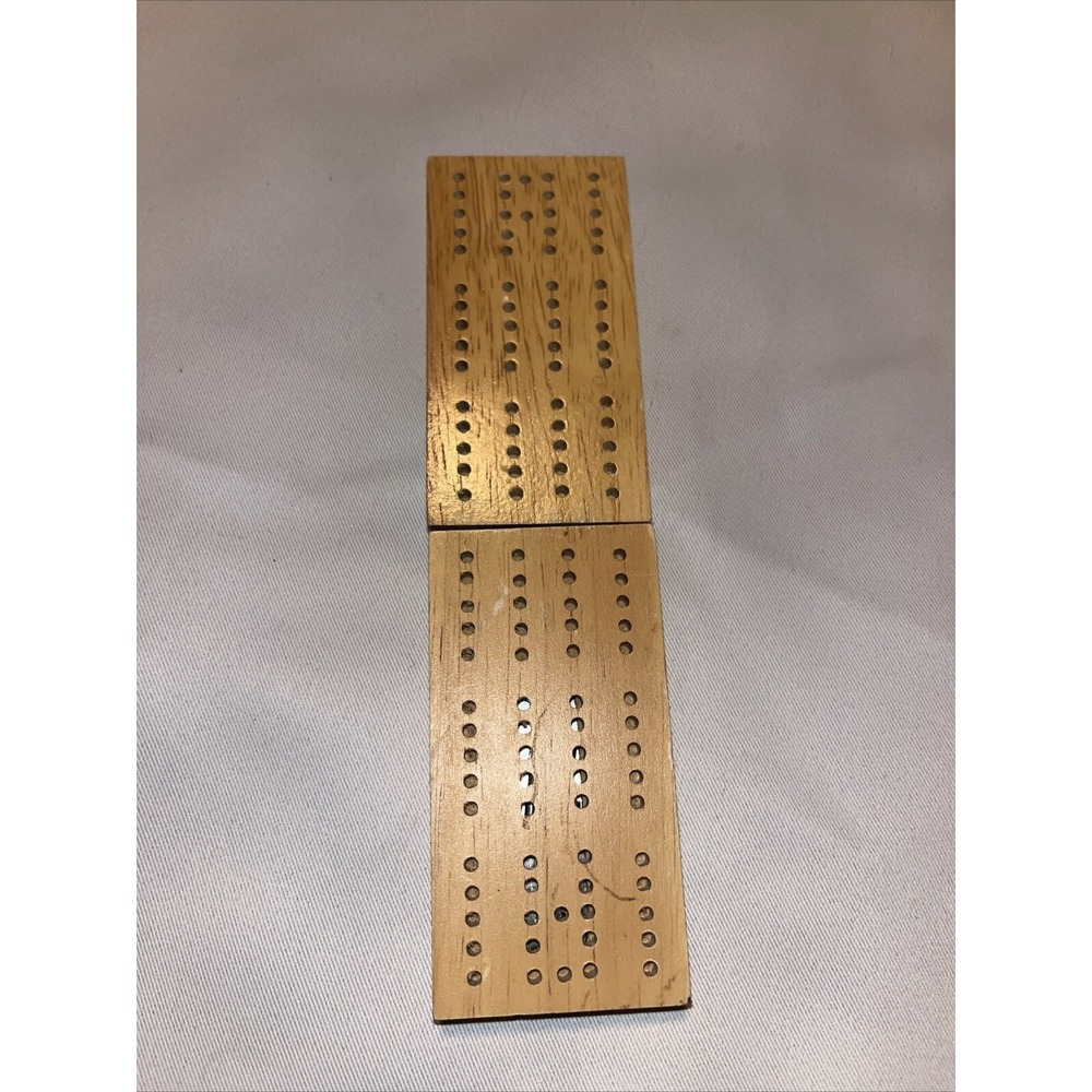 cribbage board Vintage Hinged Wooden Folding With Four Pegs